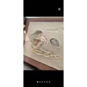 Carlo Wahlbeck Embossed Print Sculpture Woman Fantasy Cast Paper Signed Framed